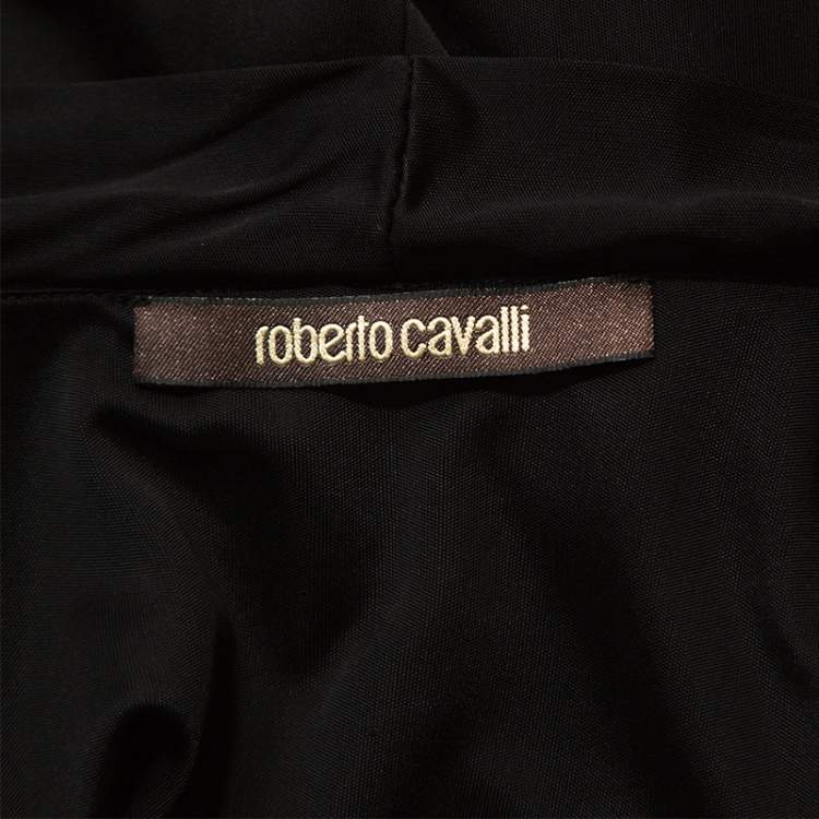 Pre Owned Roberto Cavalli Black Knit Brooch Detail Sleeveless Top M