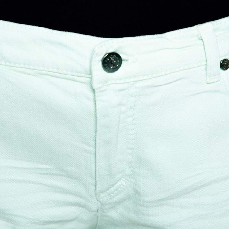 Pre Owned Roberto Cavalli Light Green Denim Straight Leg Jeans L