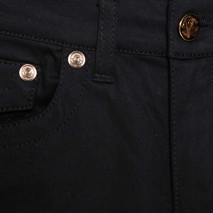Pre Owned  Roberto Cavalli Black Stretch Cotton Flared Pants S