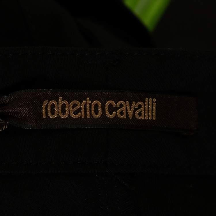 Pre Owned  Roberto Cavalli Black Stretch Cotton Flared Pants S