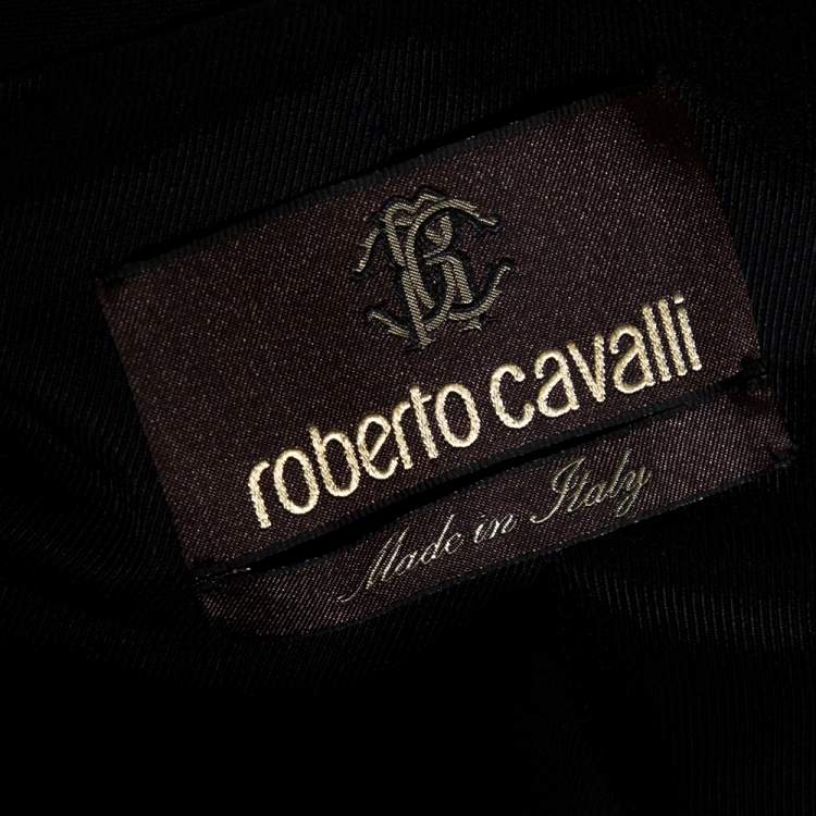 مملوكة مسبقًا Roberto Cavalli Black Stretch Wool A-Line Vest L