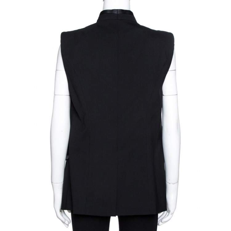 مملوكة مسبقًا Roberto Cavalli Black Stretch Wool A-Line Vest L