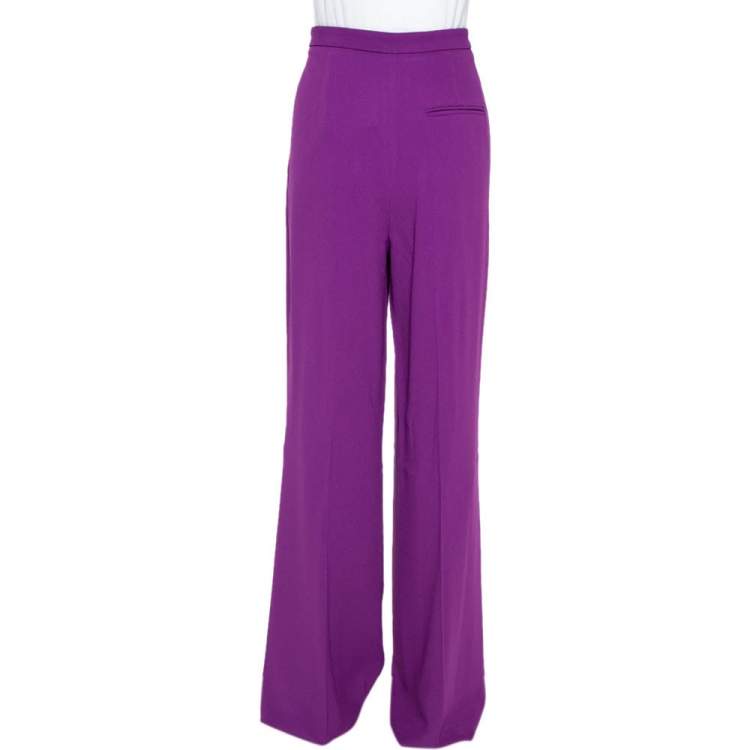 مملوكة مسبقًا Roberto Cavalli Purple Wide Leg Trousers L
