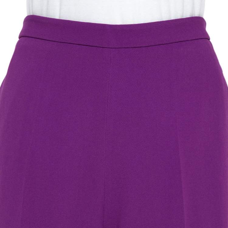 مملوكة مسبقًا Roberto Cavalli Purple Wide Leg Trousers L