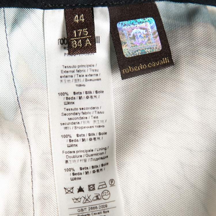 Pre Owned Roberto Cavalli Multicolor Printed Silk Trouser M