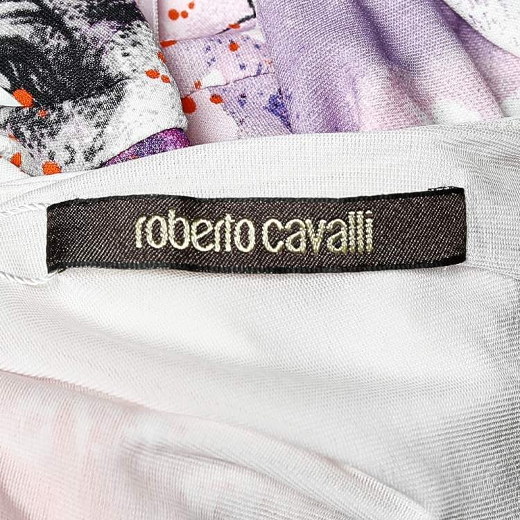 Pre Owned Roberto Cavalli Multicolor Printed Jersey Maxi Dress S