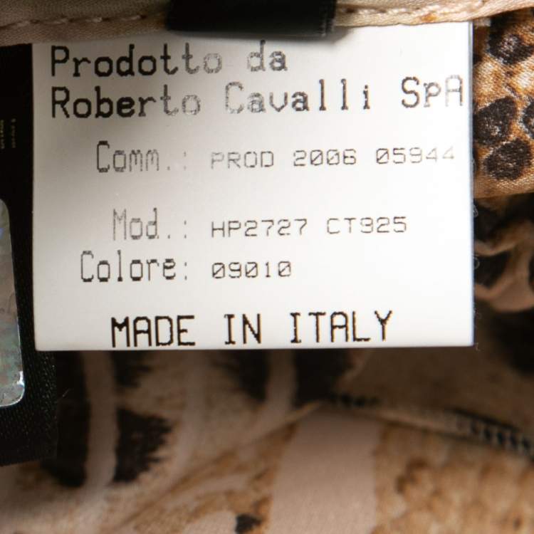 Pre Owned Roberto Cavalli Beige Animal Printed Silk Tie Front Blouse M