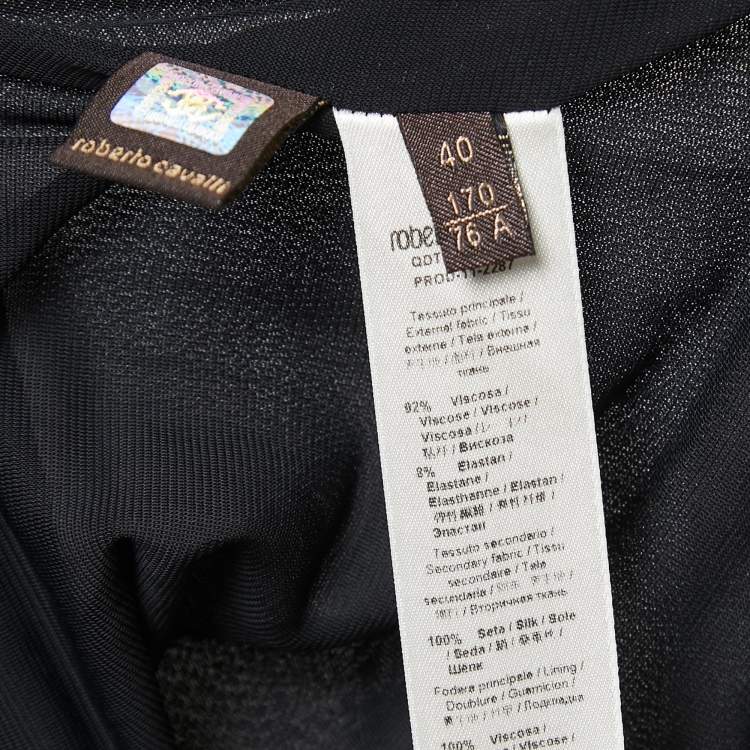 Pre Owned Roberto Cavalli Black Jersey Pleated Mini Skirt S