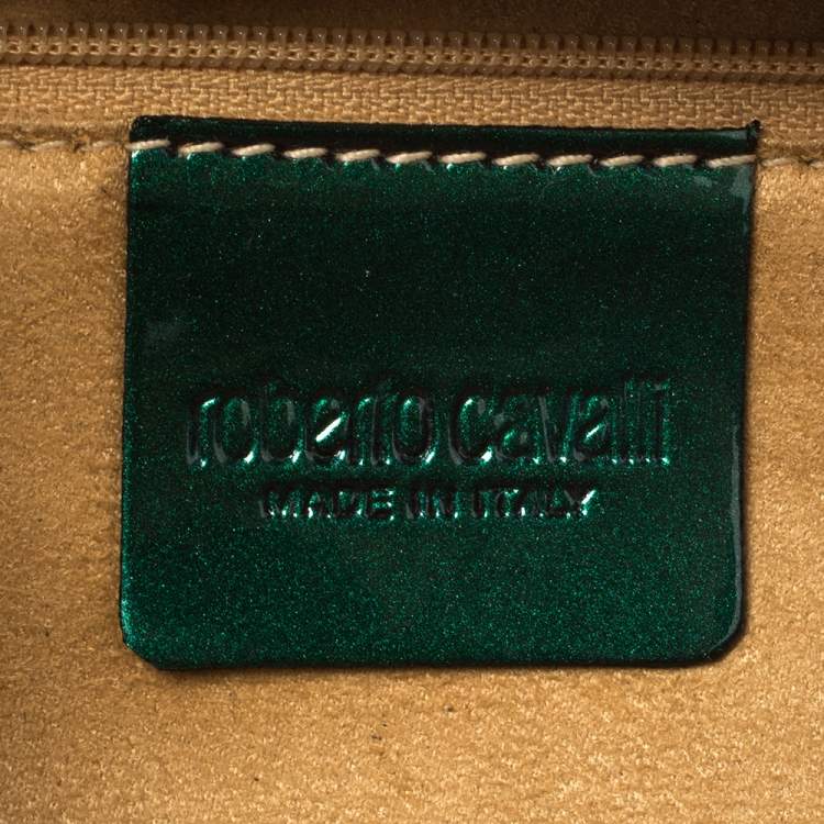 Pre Owned Roberto Cavalli Metallic Purple/Green Patent Leather Clutch