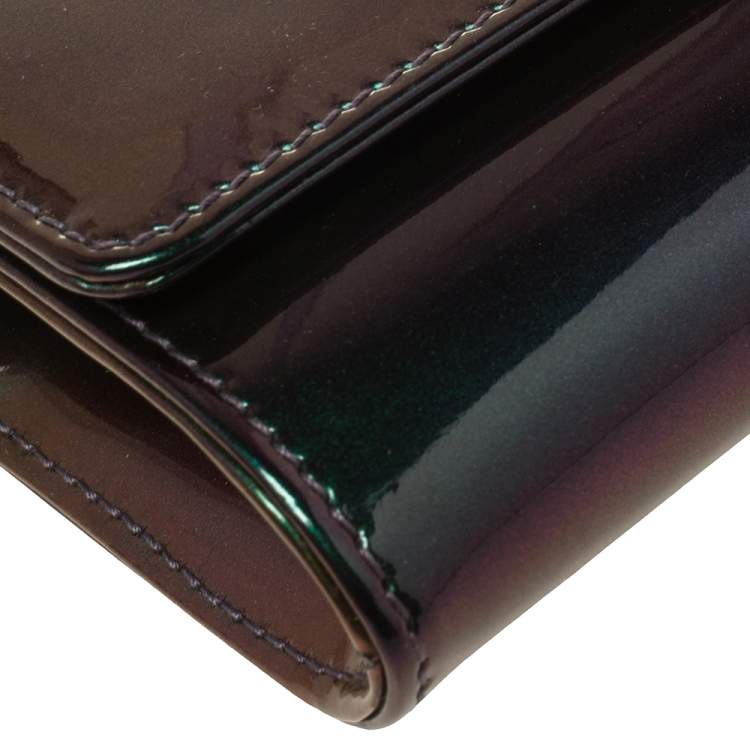 Pre Owned Roberto Cavalli Metallic Purple/Green Patent Leather Clutch