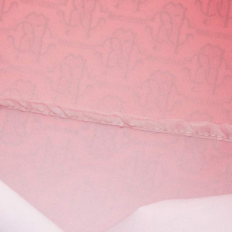 Pre Owned Roberto Cavalli Pink/Brown Monogram Nylon and Leather Front Pouch Tote 