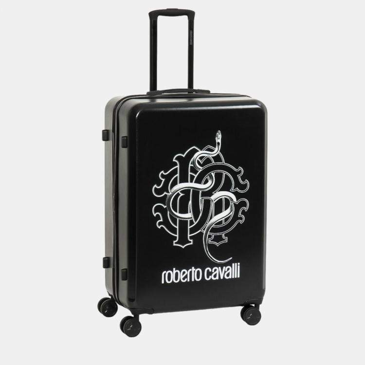 Pre Owned Roberto Cavalli Black Lightweight Spinner Suitcase Set