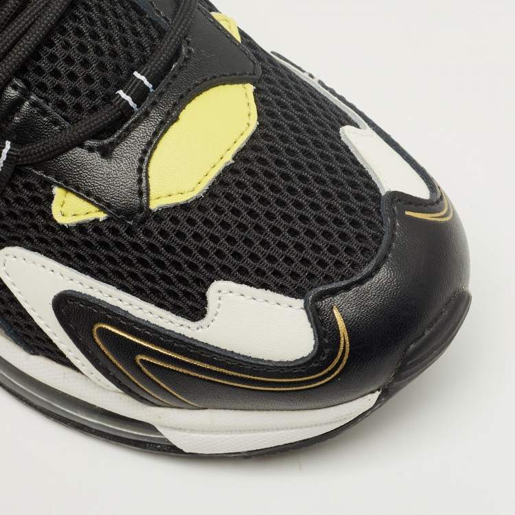 Pre Owned Roberto Cavalli Multicolor Leather and Mesh Low Top Sneakers Size 38