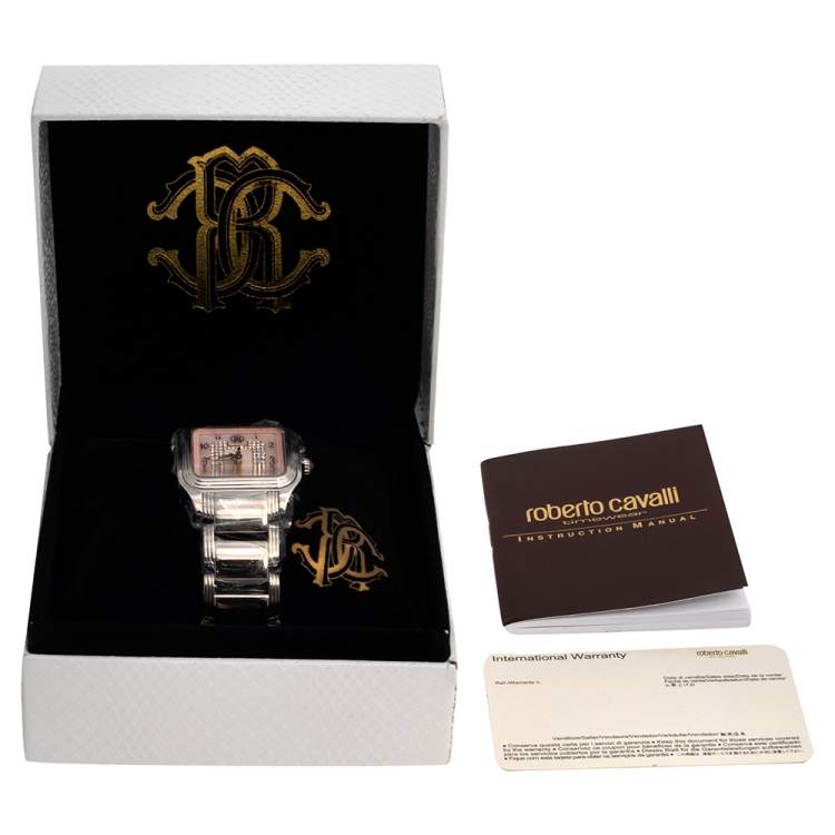 مملوكة مسبقًا Roberto Cavalli Mother Of Pearl Stainless Steel Venom R7253192575 Women's Wristwatch 33 mm