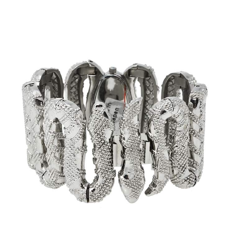مملوكة مسبقًا Roberto Cavalli Silver Stainless Steel Cleopatra R7253195515 Women's Wristwatch 40 mm