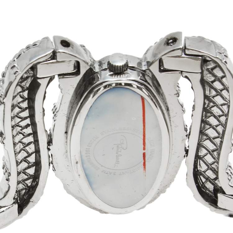 مملوكة مسبقًا Roberto Cavalli Silver Stainless Steel Cleopatra R7253195515 Women's Wristwatch 40 mm