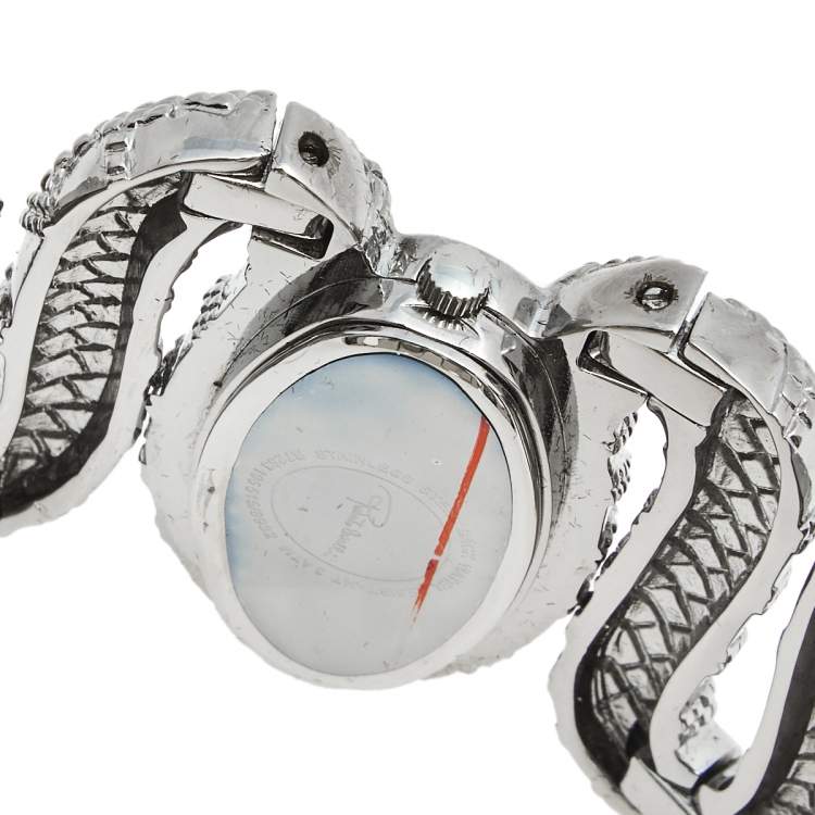 مملوكة مسبقًا Roberto Cavalli Silver Stainless Steel Cleopatra R7253195515 Women's Wristwatch 40 mm