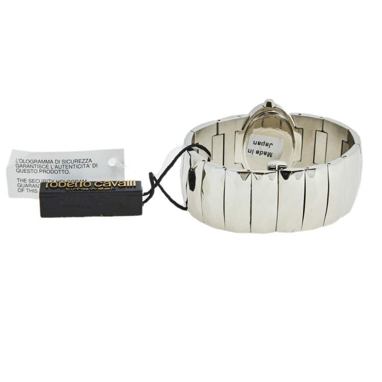Pre Owned Roberto Cavalli Silver Stainless Steel Multiface R7253133515 Women's Wristwatch 36 mm