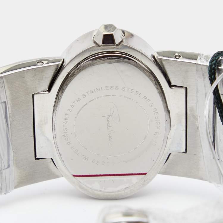 Pre Owned Roberto Cavalli Silver Stainless Steel Multiface R7253133515 Women's Wristwatch 36 mm