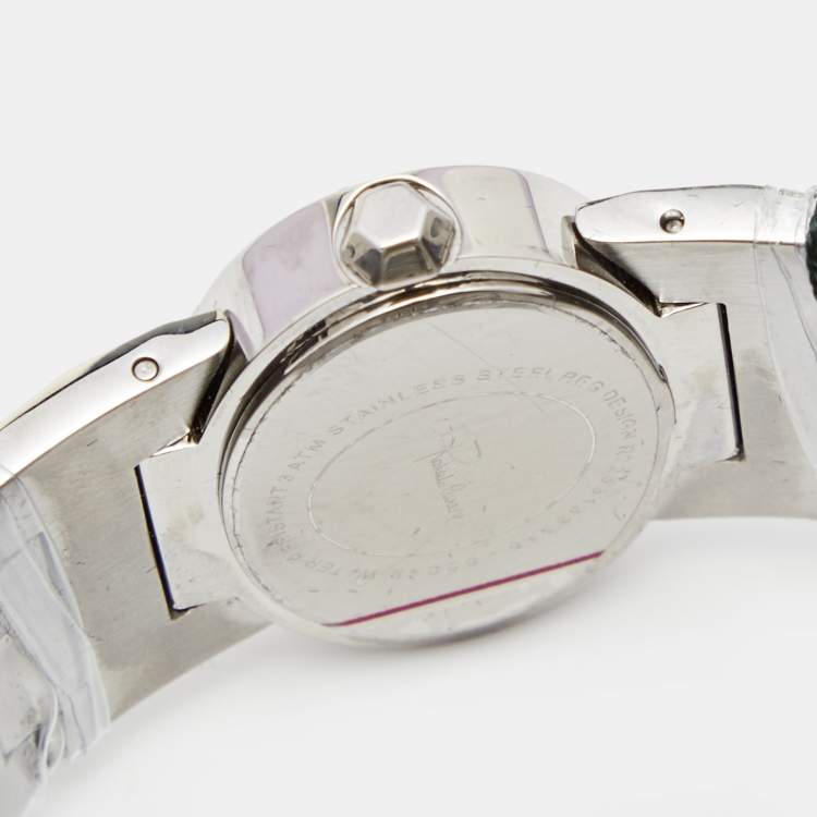 Pre Owned Roberto Cavalli Silver Stainless Steel Multiface R7253133515 Women's Wristwatch 36 mm