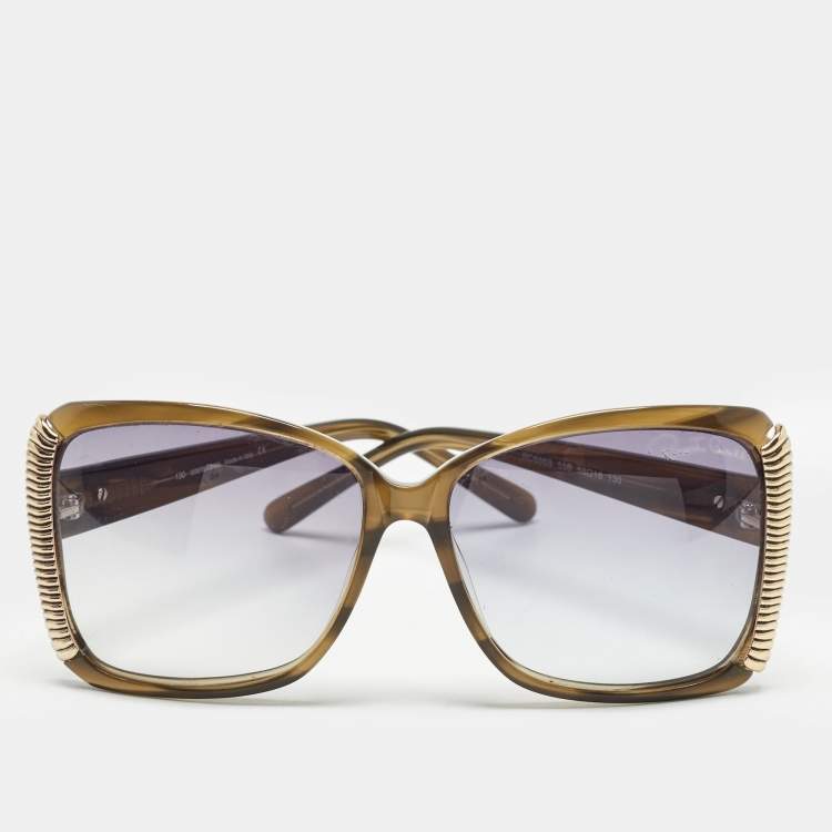 Pre Owned Roberto Cavalli Green/Grey Gradient RC656S Butterfly Sunglasses