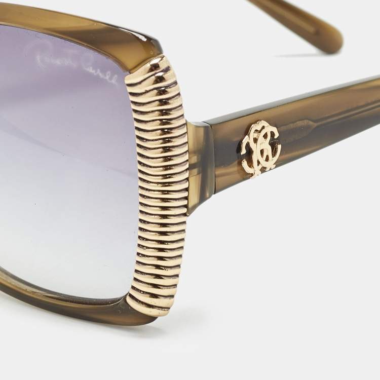 Pre Owned Roberto Cavalli Green/Grey Gradient RC656S Butterfly Sunglasses