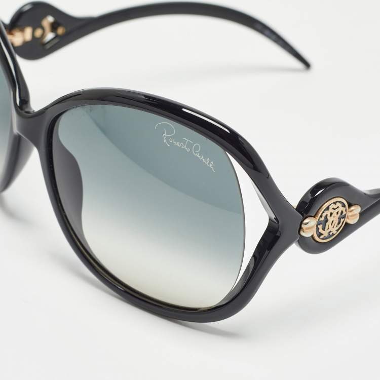 Pre Owned Roberto Cavalli Black/Grey Gradient Gazania Oversized Sunglasses