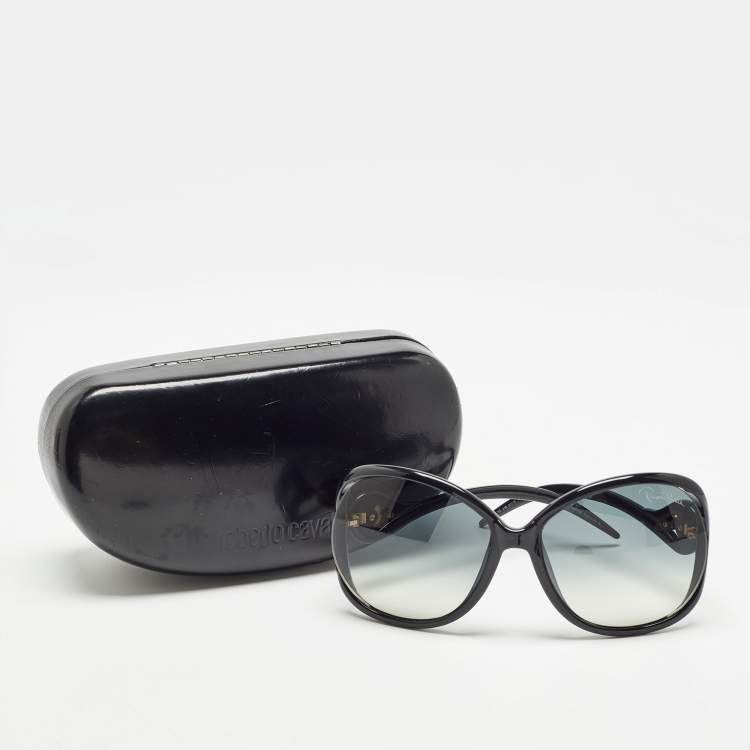 Pre Owned Roberto Cavalli Black/Grey Gradient Gazania Oversized Sunglasses