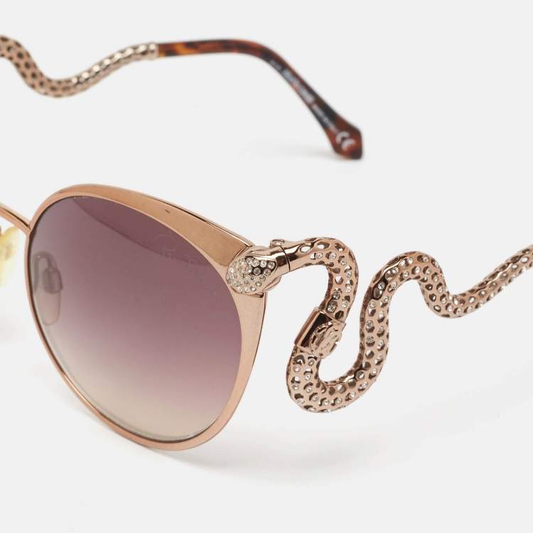 Pre Owned Roberto Cavalli Brown Gradient Menkalinan 890S Cat Eye Sunglasses