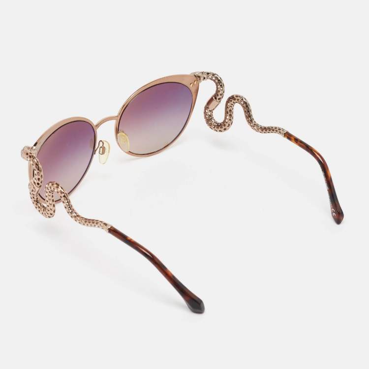 Pre Owned Roberto Cavalli Brown Gradient Menkalinan 890S Cat Eye Sunglasses