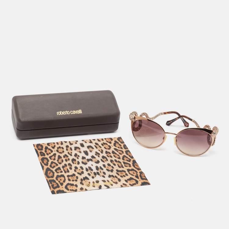 Pre Owned Roberto Cavalli Brown Gradient Menkalinan 890S Cat Eye Sunglasses