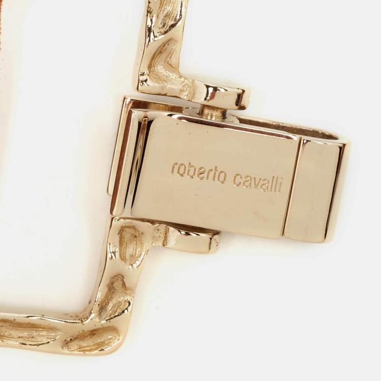 Pre Owned Roberto Cavalli Beige Suede Metal Square Waist Belt S