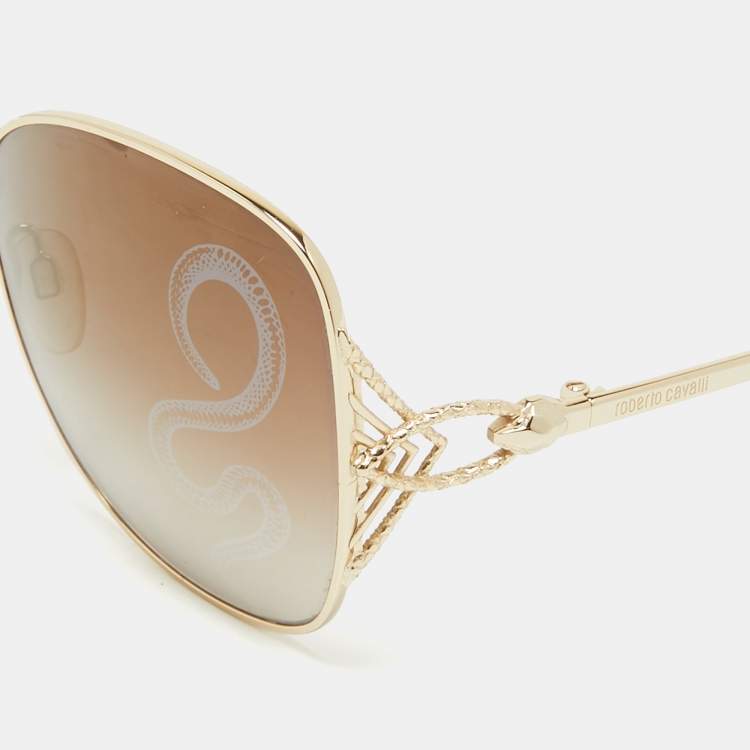 Pre Owned Roberto Cavalli Brown Gradient Gambassi 1060 Butterfly Sunglasses