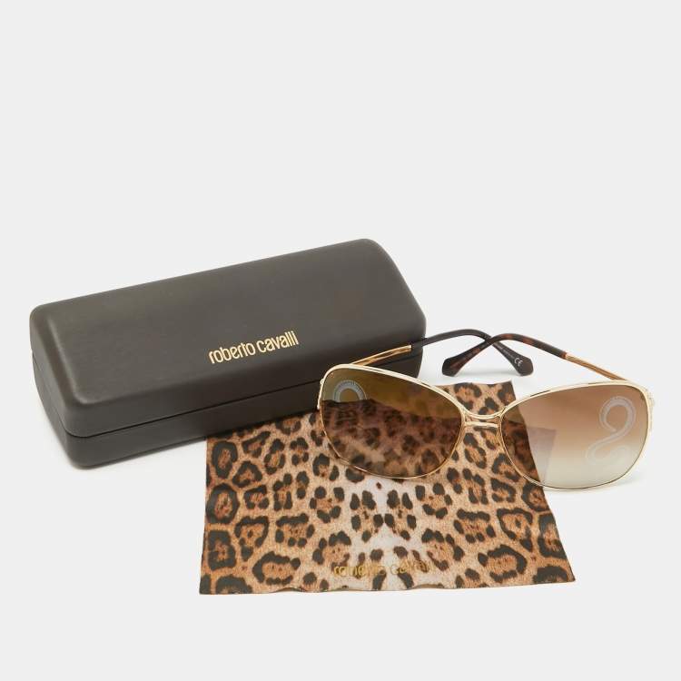 Pre Owned Roberto Cavalli Brown Gradient Gambassi 1060 Butterfly Sunglasses