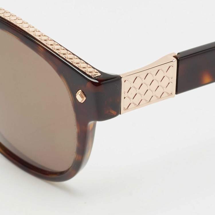 Pre Owned Roberto Cavalli Tortoise Brown RC956S Round Sunglasses