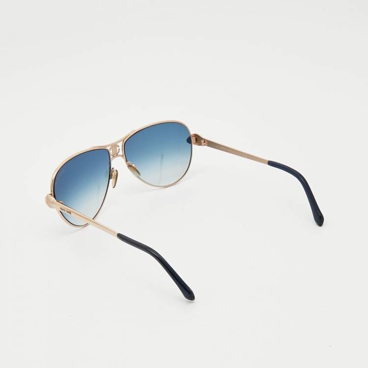 Pre Owned Roberto Cavalli Blue Gradient Markab 883/S Aviator Sunglasses