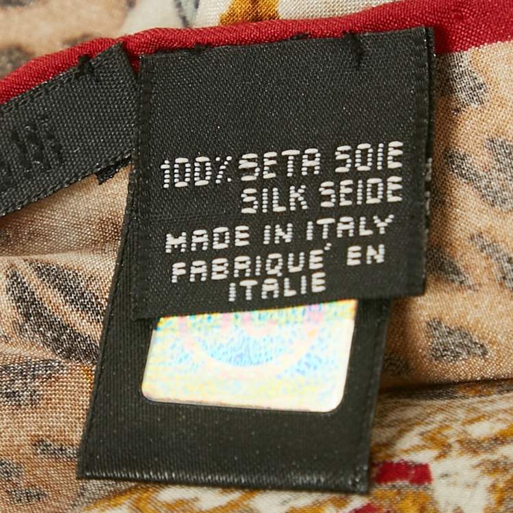 Pre Owned Roberto Cavalli Brown Leopard Print Silk Scarf