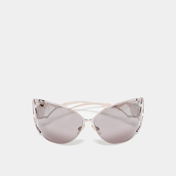 Pre Owned Roberto Cavalli Light Pink Zircone 464S Oversized Sunglasses