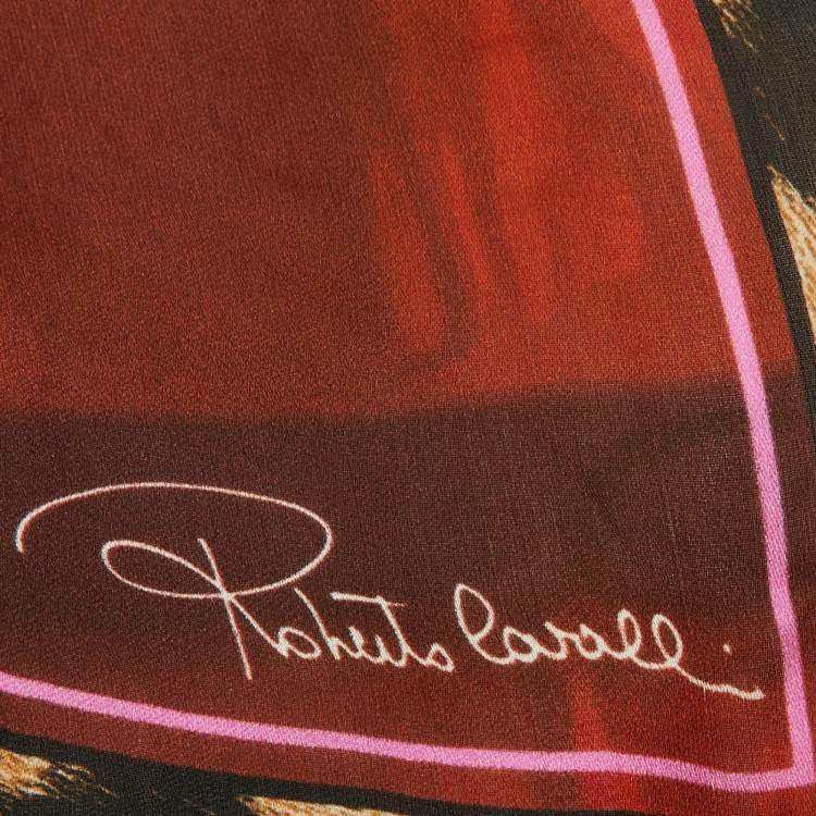 Pre Owned Roberto Cavalli Multicolor Floral Print Silk Stole 