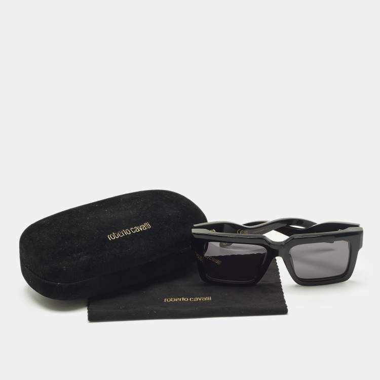 Pre Owned نظارة شمسية روبerto cavalli سوداء SRC 055 سنيك مربعة