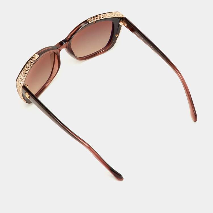 Pre Owned Roberto Cavalli Brown Gradient Mekbuda 888S Cat-Eye Sunglasses