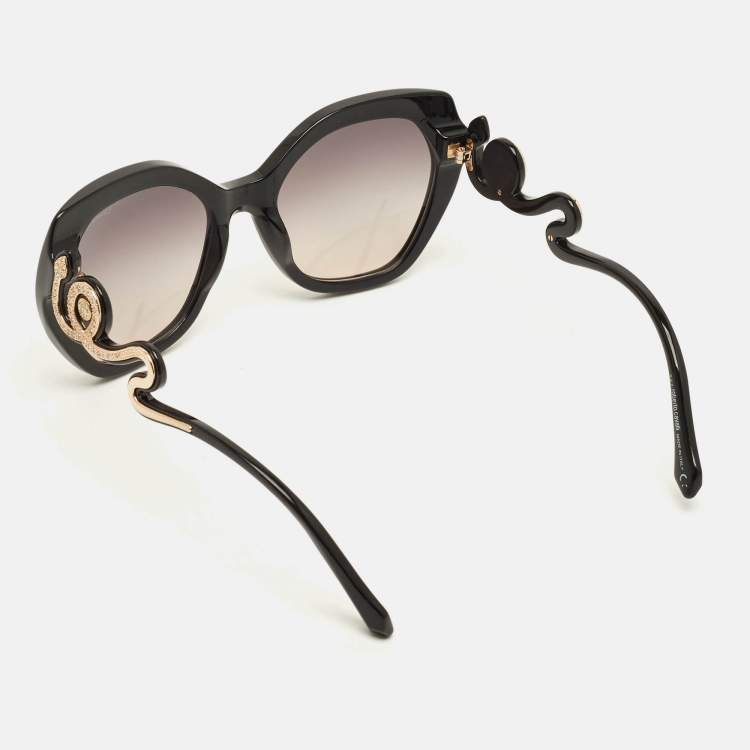 مملوكة مسبقًا نظارة شمسية روبرتو كافالي بيانكيانو 1047 فراشة متدرجة سوداء