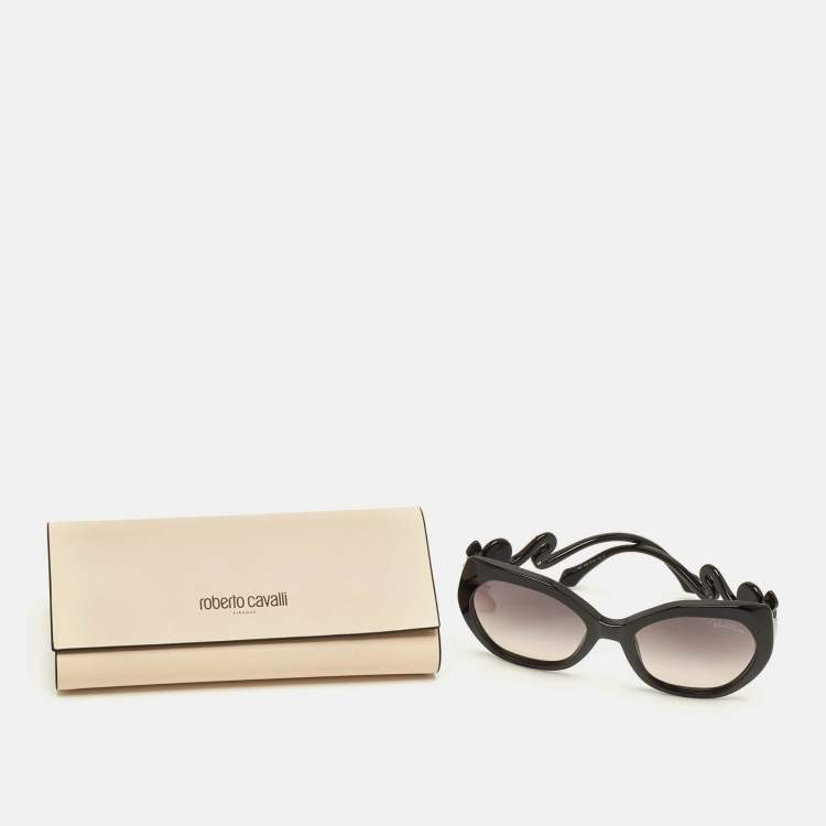 مملوكة مسبقًا نظارة شمسية روبرتو كافالي بيانكيانو 1047 فراشة متدرجة سوداء