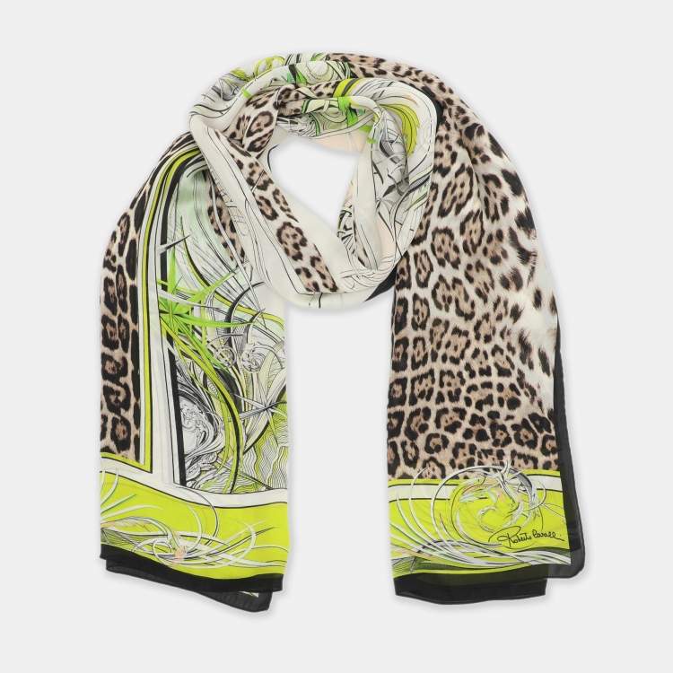 Pre Owned Roberto Cavalli Multicolor Silk Scarf