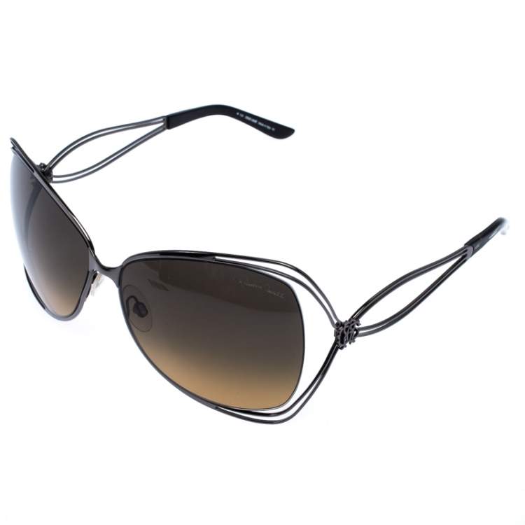 Pre Owned Roberto Cavalli Green Gradient Peonia 526S Oversize Sunglasses