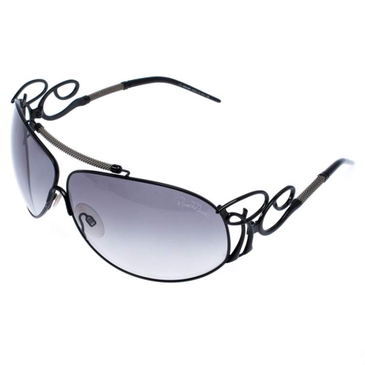 Pre Owned Roberto Cavalli Black Smoke Carneia Oversize Sunglasses