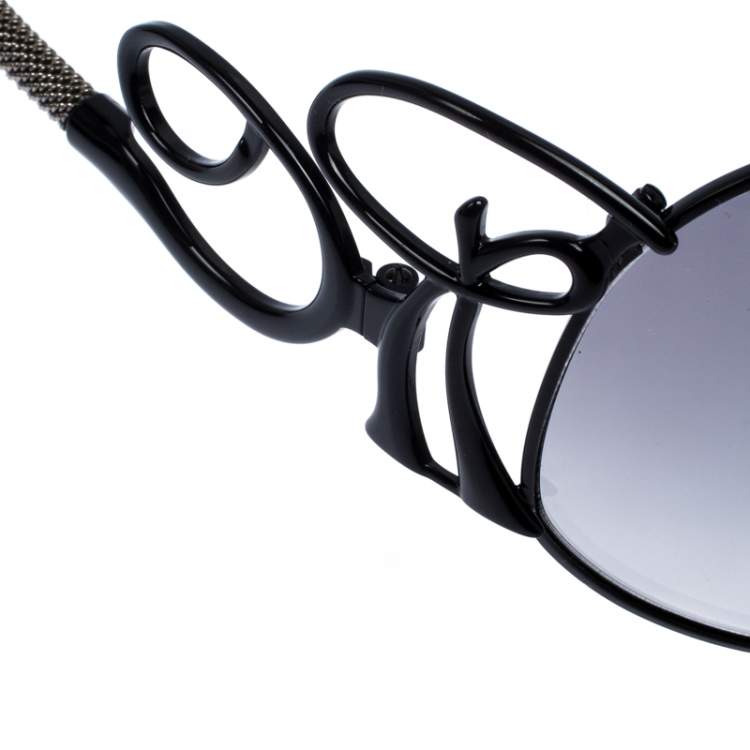 Pre Owned Roberto Cavalli Black Smoke Carneia Oversize Sunglasses