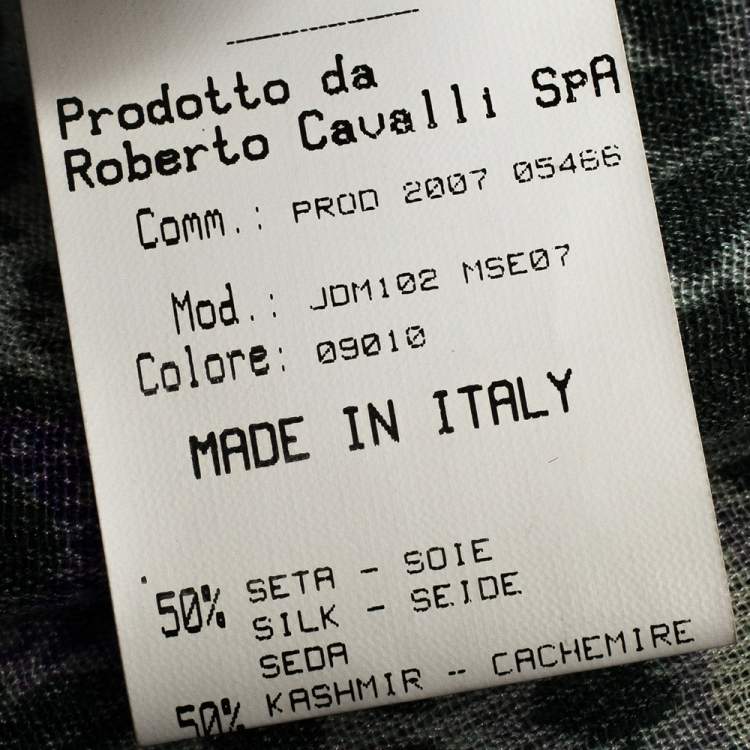 Pre Owned Roberto Cavalli Multicolor Floral Printed Cashmere Blend Scarf 