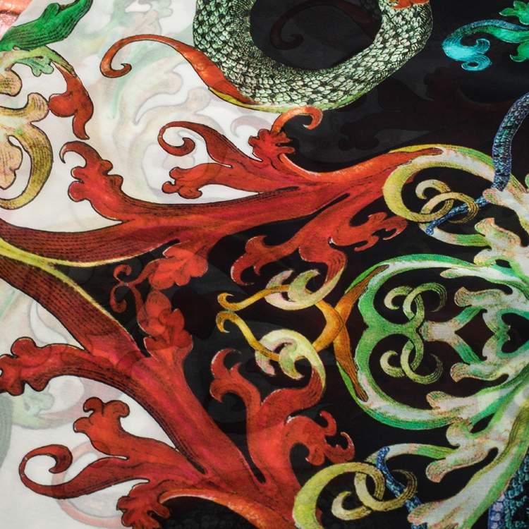 Pre Owned Roberto Cavalli Multicolor Printed Silk Scarf