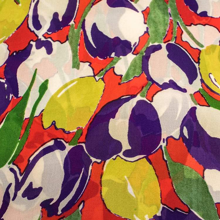 Pre Owned Roberto Cavalli Multicolor Abstract Floral Print Silk Scarf